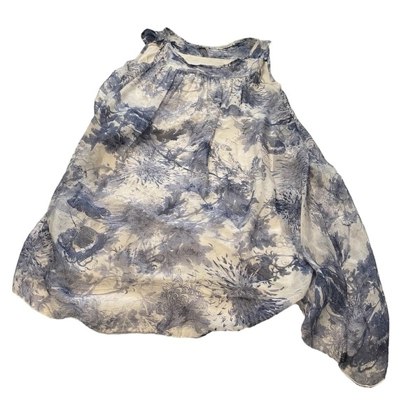 Viola Borghi Made in Italy - Size Medium Blue White Abstract Design- Silk Dress - Picture 11 of 15